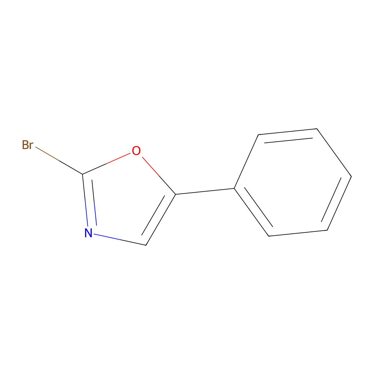 2-Bromo-5-phenyl-1,3-oxazole molecular structure, CAS 129053-70-9