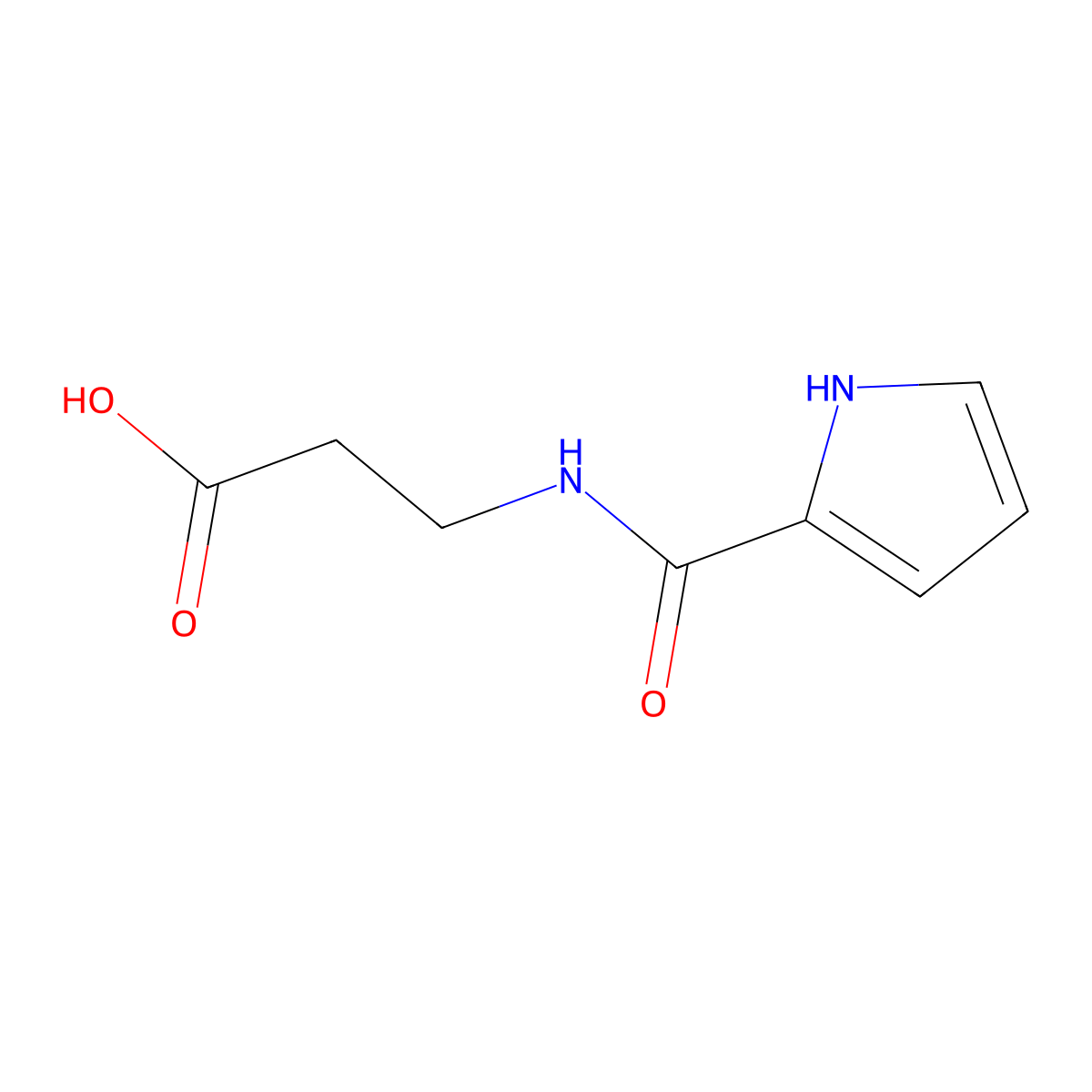 3-(1H-Pyrrole-2-carboxamido)propanoic acid molecular structure, CAS 129053-84-5