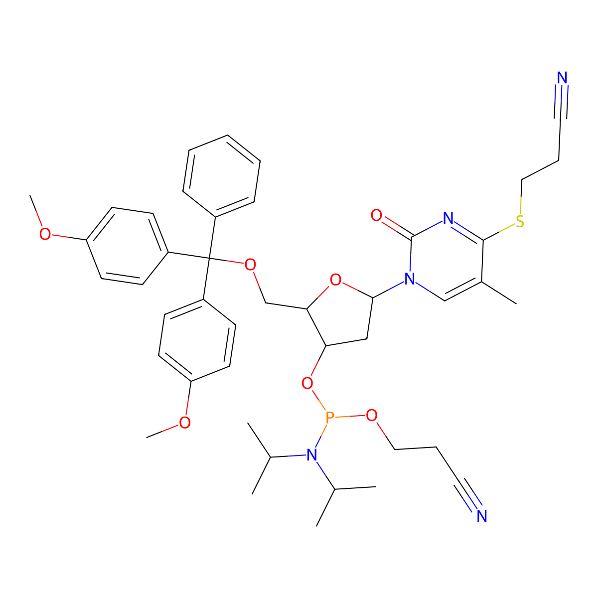 DNA S4-CNEt-T amidite molecular structure, CAS 1290537-73-3