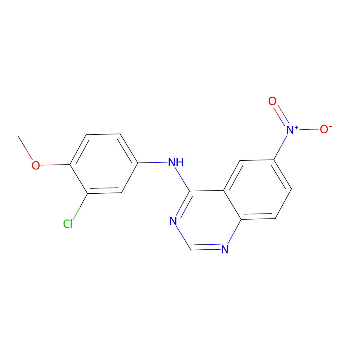 N-(3-Chloro-4-methoxyphenyl)-6-nitroquinazolin-4-amine molecular structure, CAS 1290545-24-2
