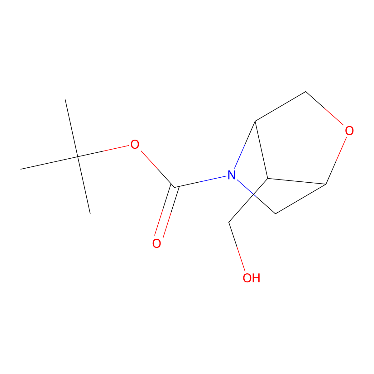 tert-Butyl 7-(hydroxymethyl)-2-oxa-5-azabicyclo[2.2.1]heptane-5-carboxylate molecular structure, CAS 1290556-88-5