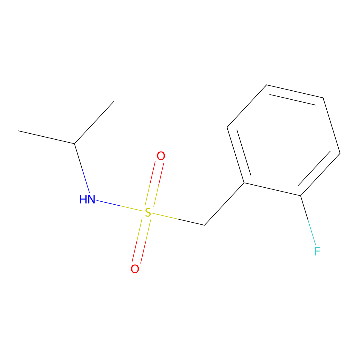 1-(2-fluorophenyl)-N-isopropylmethanesulfonamide molecular structure, CAS 129058-30-6