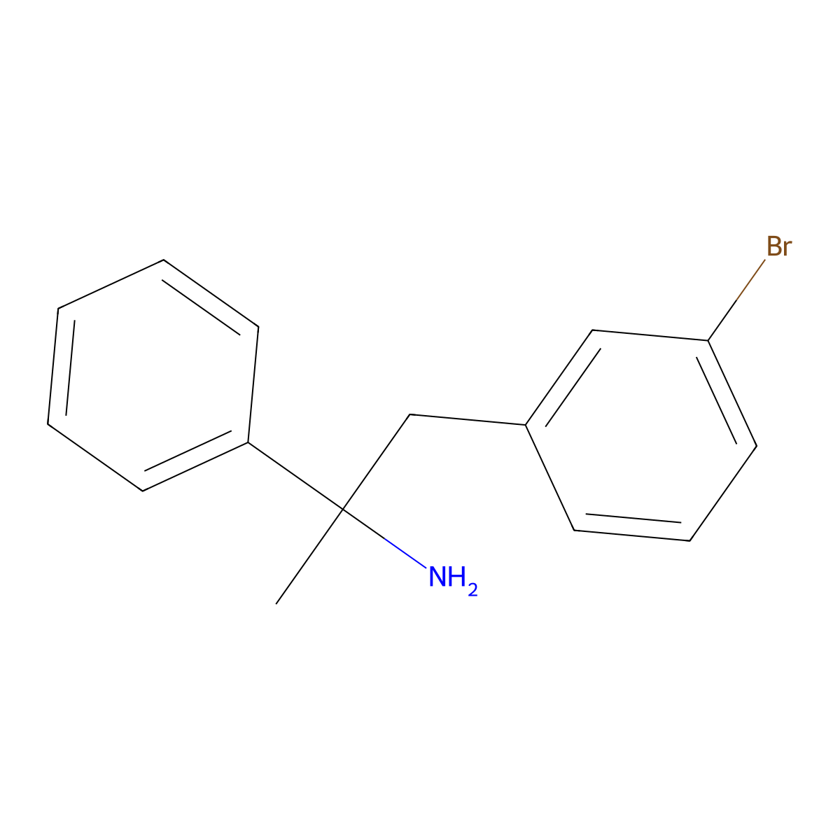 1-(3-Bromophenyl)-2-phenylpropan-2-amine molecular structure, CAS 129060-76-0