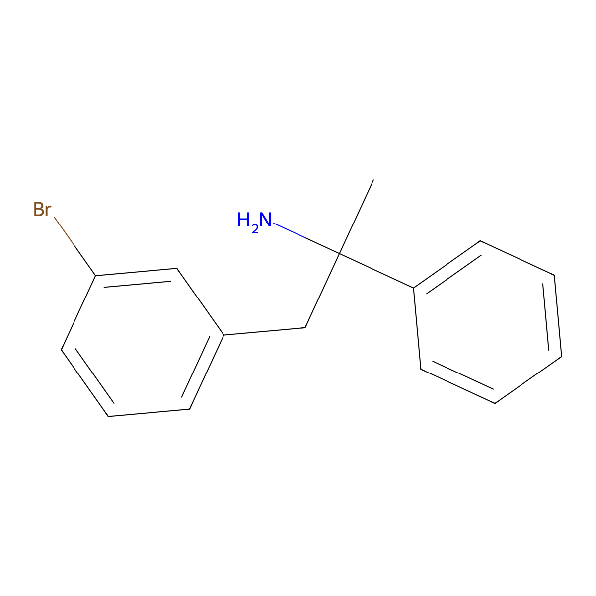1-(3-Bromophenyl)-2-phenylpropan-2-amine molecular structure, CAS 129060-76-0