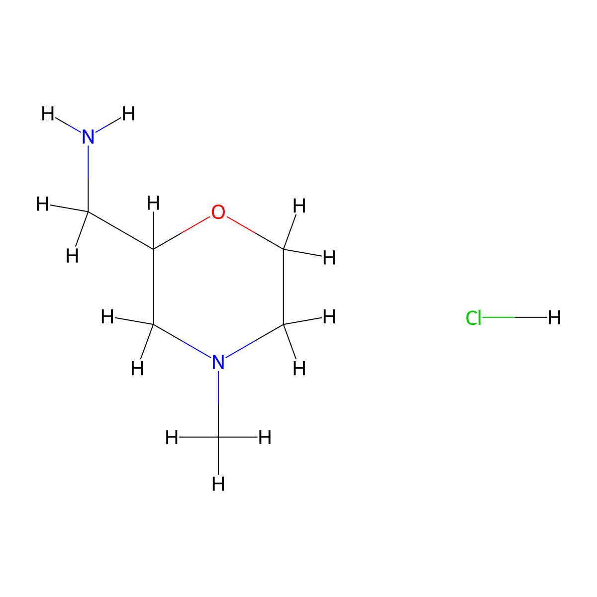 1-(4-Methyl-2-morpholinyl)methanamine hydrochloride molecular structure, CAS 1290614-59-3