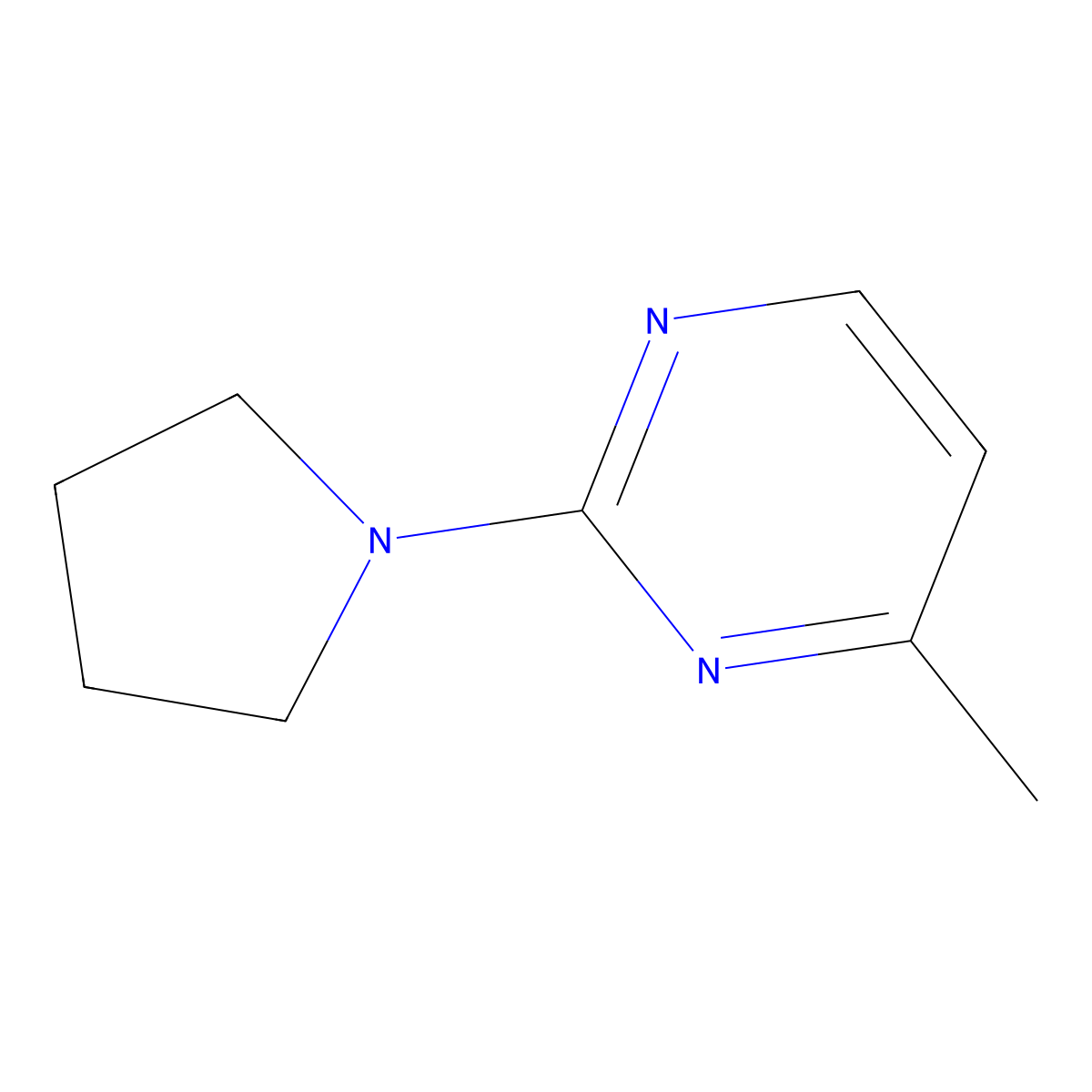 4-Methyl-2-(pyrrolidin-1-yl)pyrimidine molecular structure, CAS 1290616-54-4