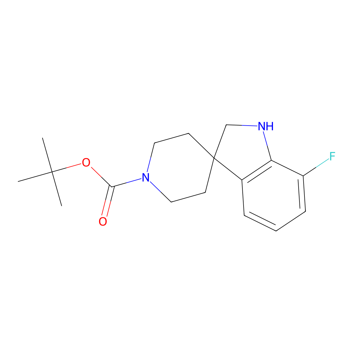 tert-Butyl 7-fluoro-1,2-dihydrospiro[indole-3,4'-piperidine]-1'-carboxylate molecular structure, CAS 1290625-24-9