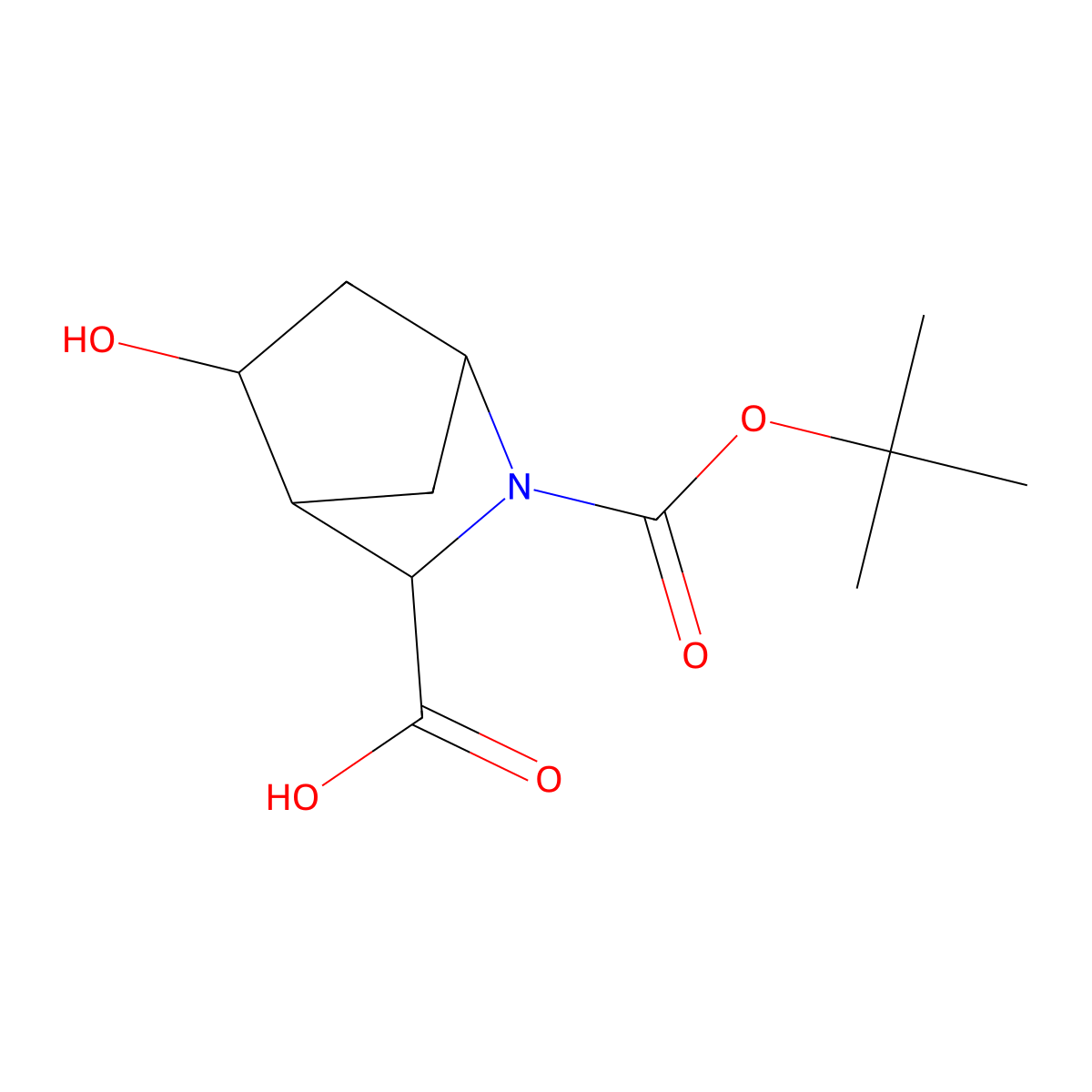 (1S,3S,4S,5R)-rel-2-Boc-5-hydroxy-2-azabicyclo[2.2.1]heptane-3-carboxylic acid molecular structure, CAS 1290625-54-5