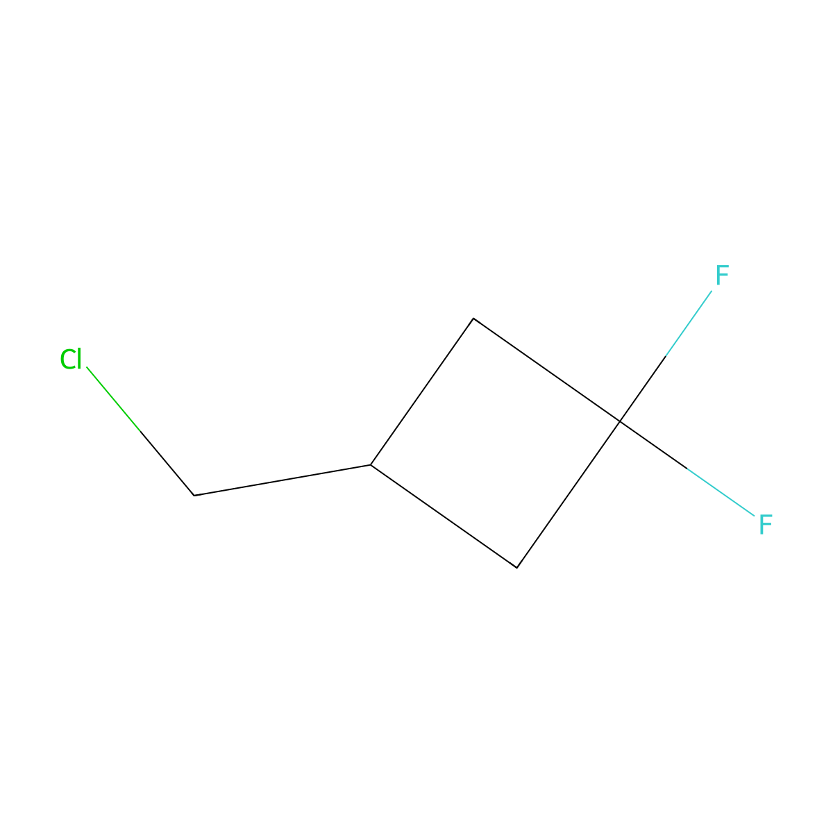 3-(Chloromethyl)-1,1-difluorocyclobutane molecular structure, CAS 1290625-58-9
