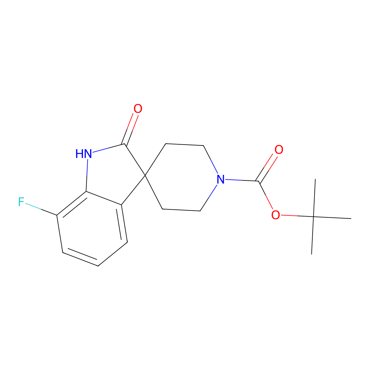 tert-Butyl 7-fluoro-2-oxospiro[indoline-3,4'-piperidine]-1'-carboxylate molecular structure, CAS 1290626-82-2