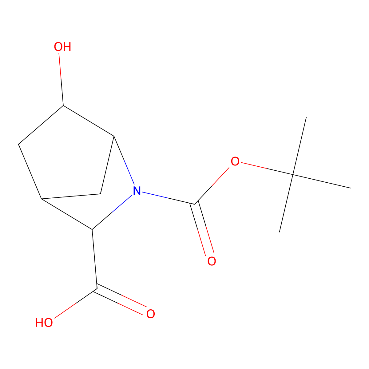 rac-(1R,3R,4S,6R)-2-[(tert-butoxy)carbonyl]-6-hydroxy-2-azabicyclo[2.2.1]heptane-3-carboxylic acid molecular structure, CAS 1290626-94-6