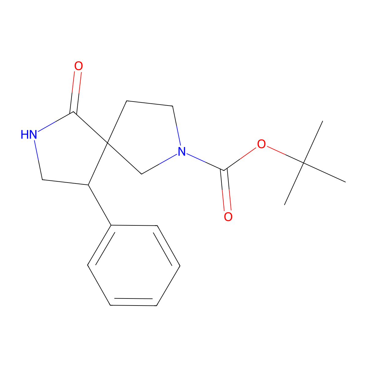 6-Oxo-9-phenyl-2,7-diaza-spiro[4.4]nonane-2-carboxylic acid tert-butyl ester molecular structure, CAS 1290627-02-9