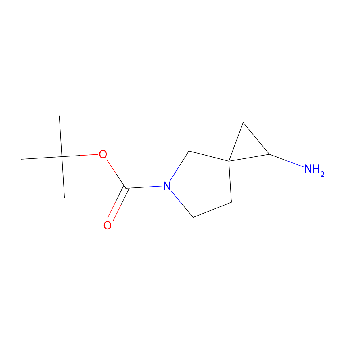 Tert-butyl 1-amino-5-azaspiro[2.4]heptane-5-carboxylate molecular structure, CAS 1290627-06-3