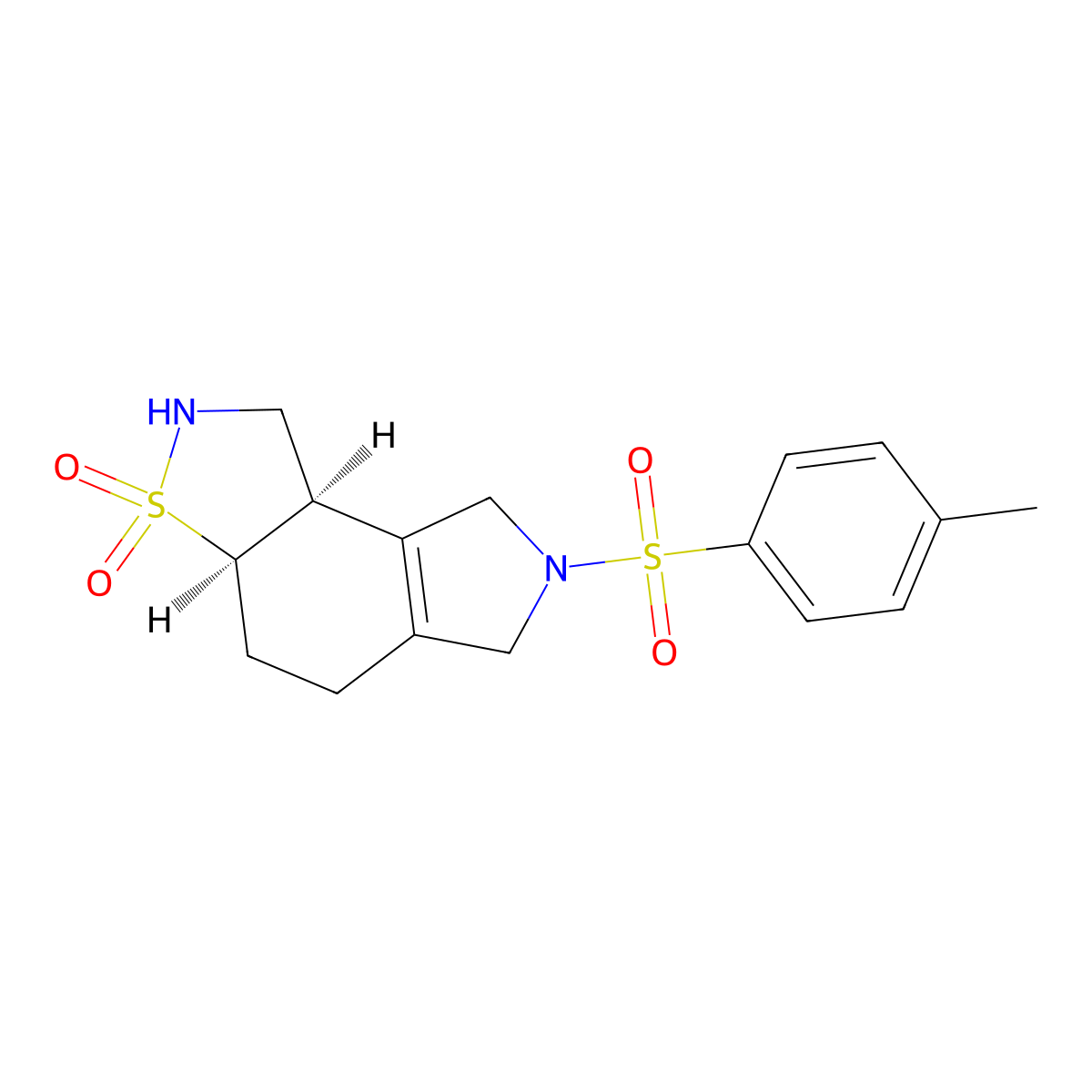 (3aR,8bR)-7-(4-methylphenyl)sulfonyl-1,2,3a,4,5,6,8,8b-octahydropyrrolo[3,4-e][1,2]benzothiazole 3,3-dioxide molecular structure, CAS 1290627-07-4