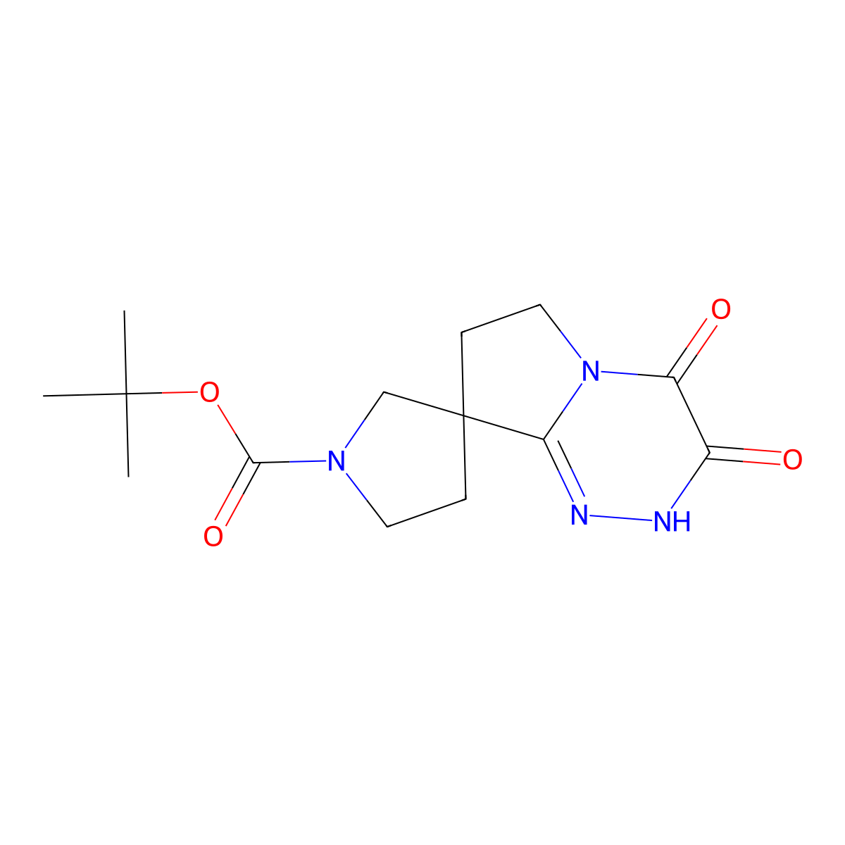 tert-Butyl 3',4'-dioxo-3',4',6',7'-tetrahydro-2'H-spiro[pyrrolidine-3,8'-pyrrolo[2,1-c][1,2,4]triazine]-1-carboxylate molecular structure, CAS 1290627-16-5