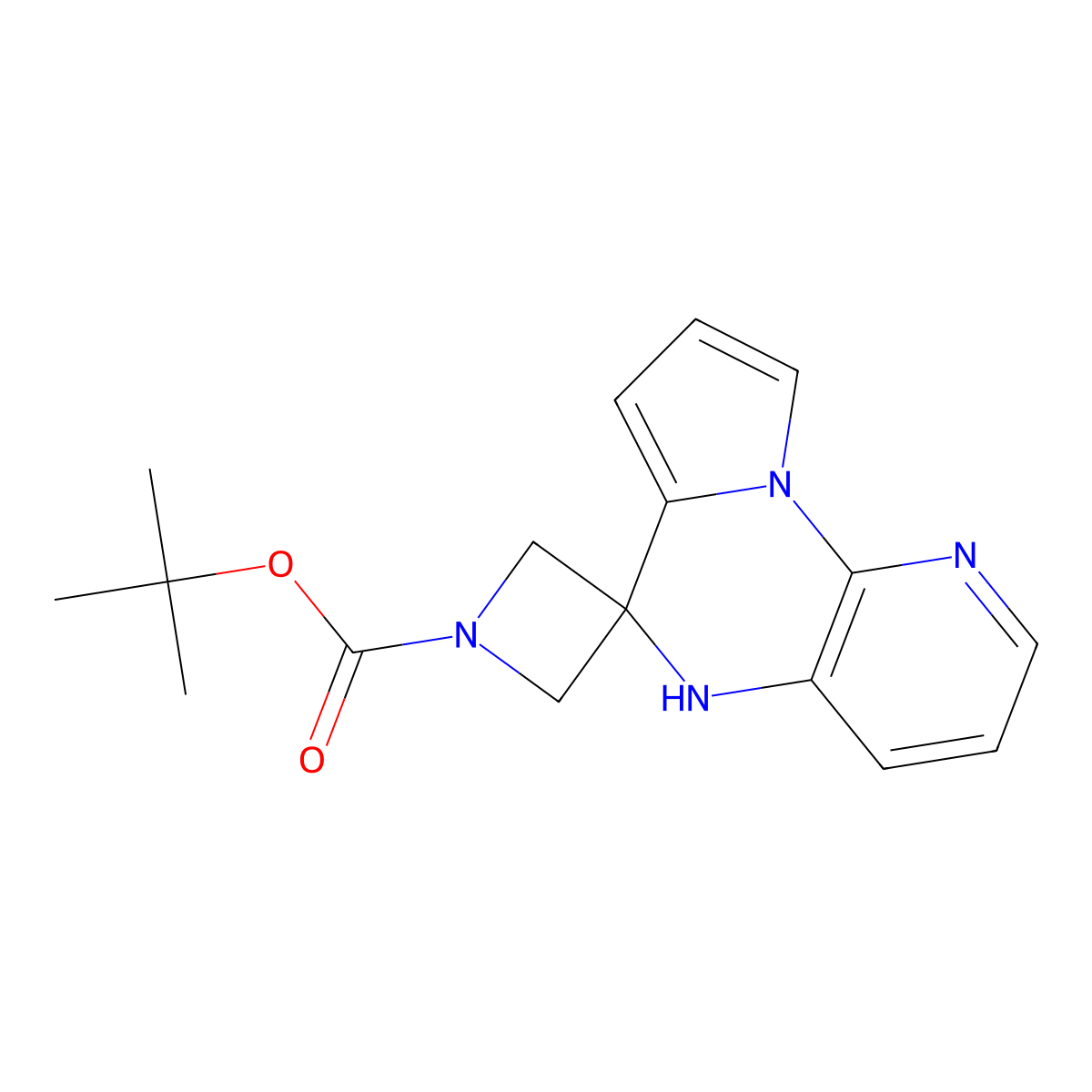 tert-butyl 5'H-spiro[azetidine-3,6'-pyrido[3,2-e]pyrrolo[1,2-a]pyrazine]-1-carboxylate molecular structure, CAS 1290627-64-3