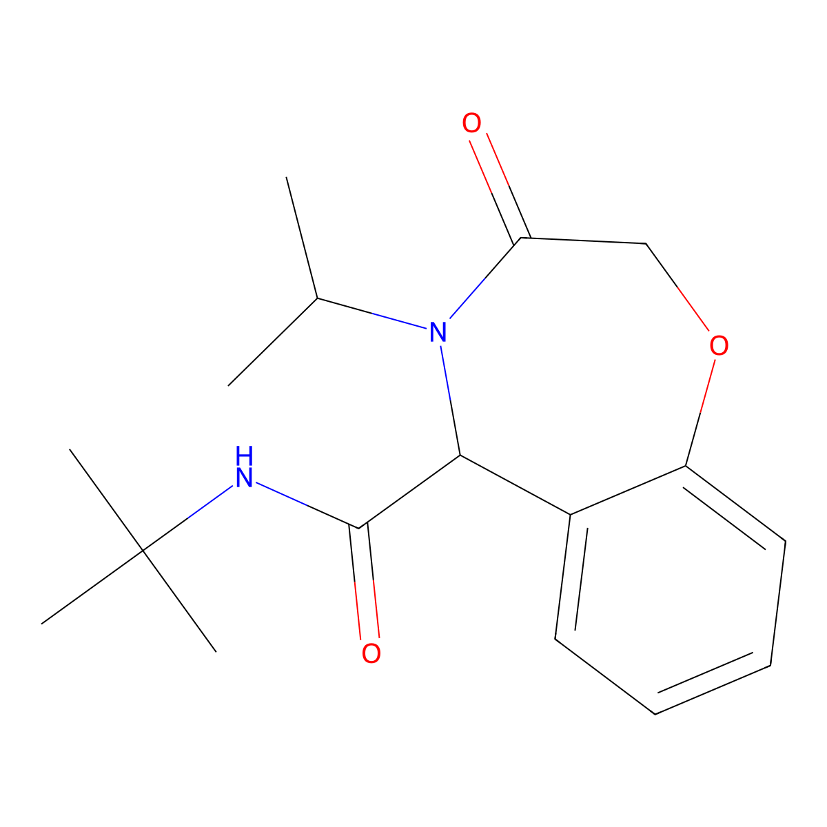 N-(tert-butyl)-4-isopropyl-3-oxo-2,3,4,5-tetrahydro-1,4-benzoxazepine-5-carboxamide molecular structure, CAS 1290628-35-1