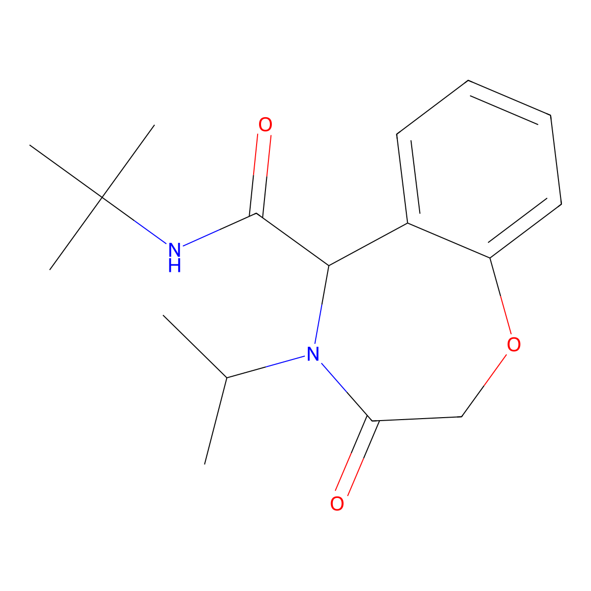 N-(tert-butyl)-4-isopropyl-3-oxo-2,3,4,5-tetrahydro-1,4-benzoxazepine-5-carboxamide molecular structure, CAS 1290628-35-1
