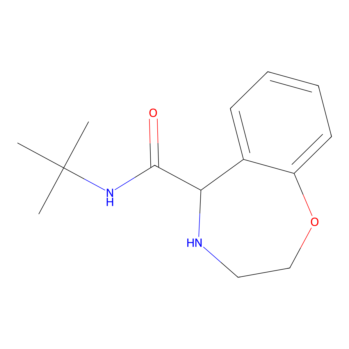 N-tert-Butyl-2,3,4,5-tetrahydro-1,4-benzooxazepine-5-carboxamide molecular structure, CAS 1290628-86-2
