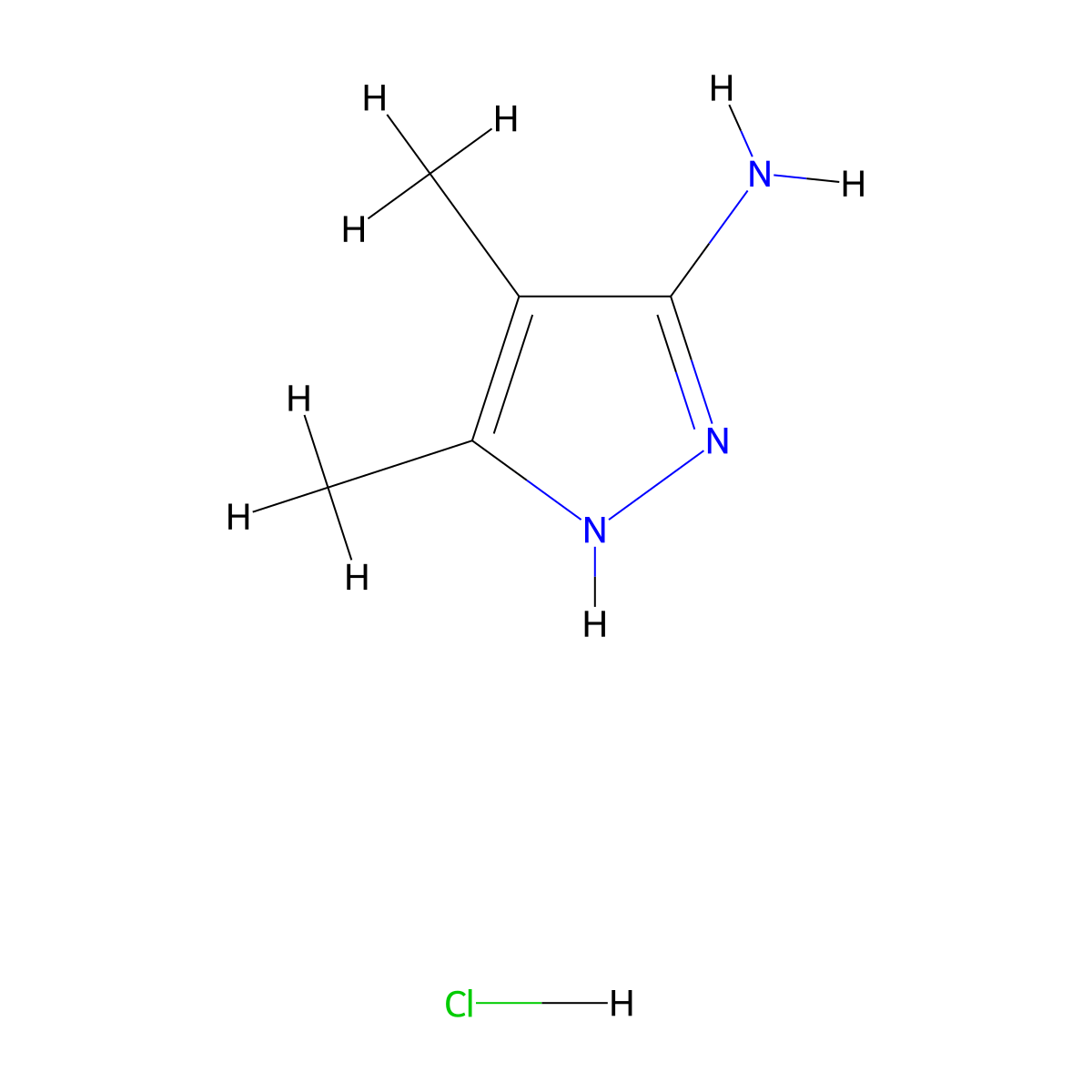 4,5-Dimethyl-1H-pyrazol-3-ylamine hydrochloride molecular structure, CAS 1290680-87-3