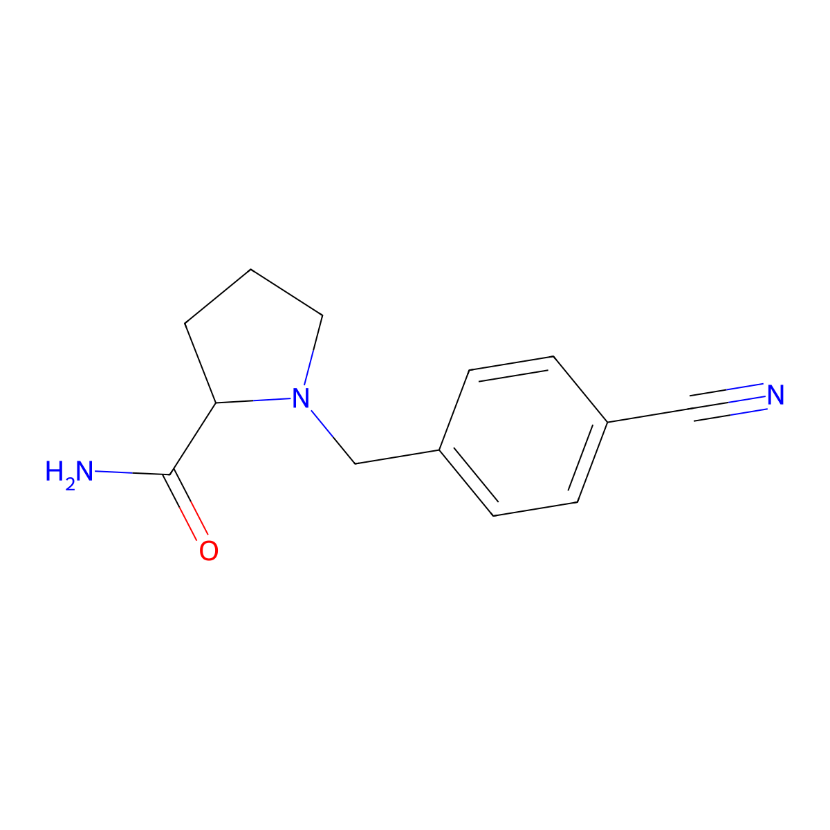 1-[(4-Cyanophenyl)methyl]pyrrolidine-2-carboxamide molecular structure, CAS 1290687-77-2