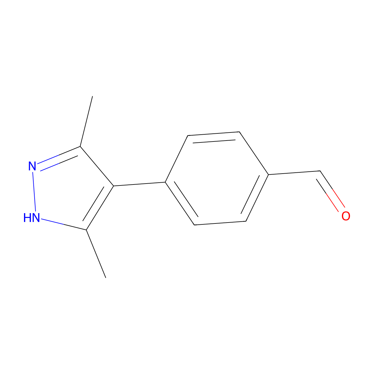 4-(3,5-Dimethyl-1h-pyrazol-4-yl)benzaldehyde molecular structure, CAS 1290691-52-9