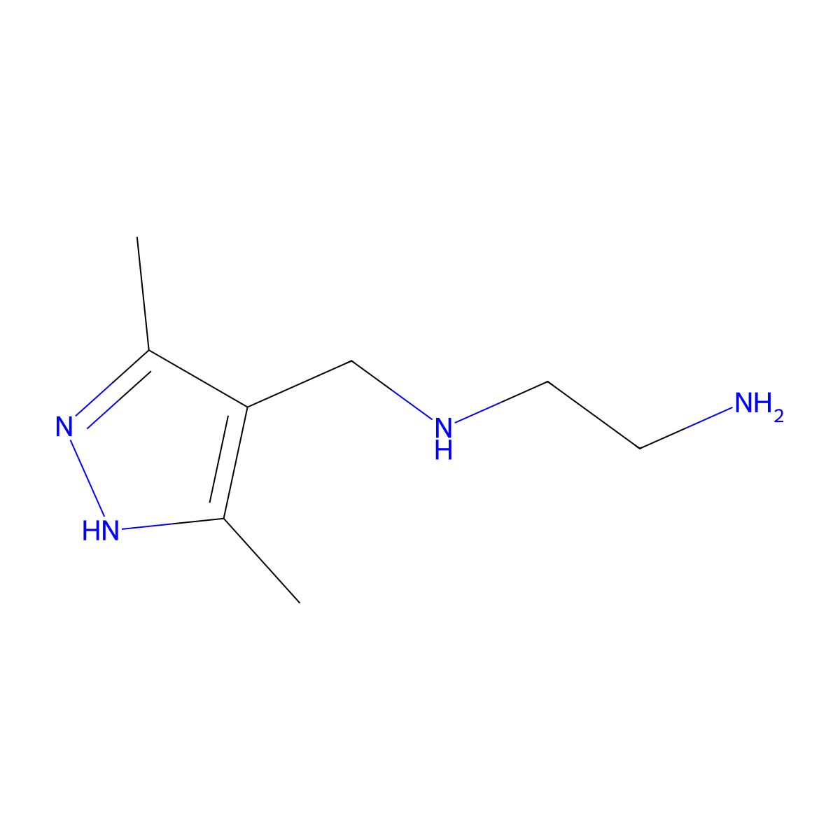N'-[(3,5-dimethyl-1H-pyrazol-4-yl)methyl]ethane-1,2-diamine molecular structure, CAS 1290698-01-9