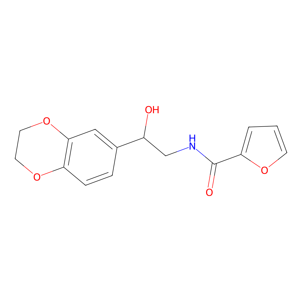N-[2-(2,3-dihydro-1,4-benzodioxin-6-yl)-2-hydroxyethyl]furan-2-carboxamide molecular structure, CAS 1290721-84-4