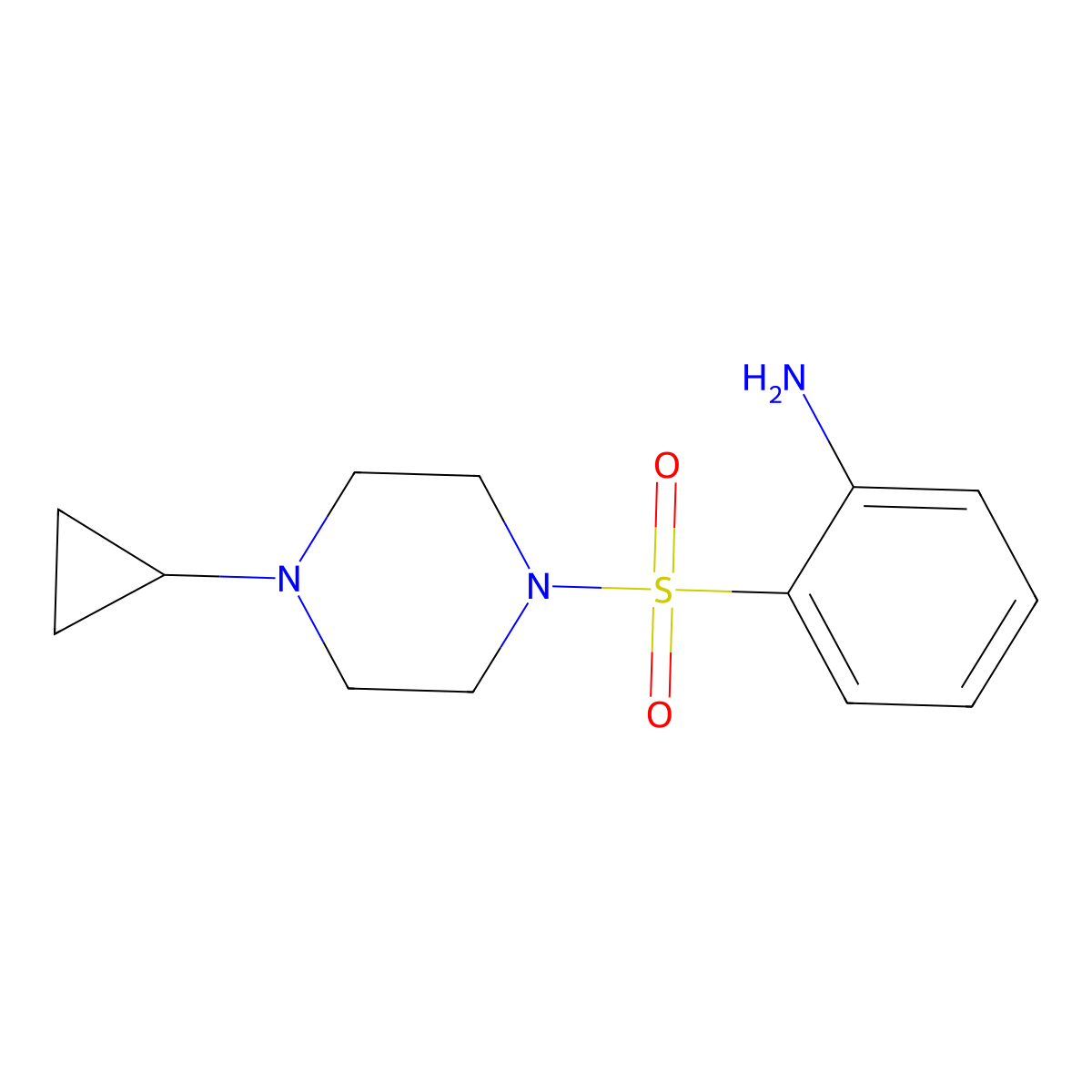 2-(4-Cyclopropylpiperazine-1-sulfonyl)aniline molecular structure, CAS 1290734-17-6