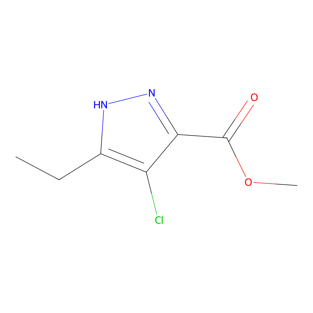methyl 4-chloro-5-ethyl-1H-pyrazole-3-carboxylate molecular structure, CAS 1290739-59-1