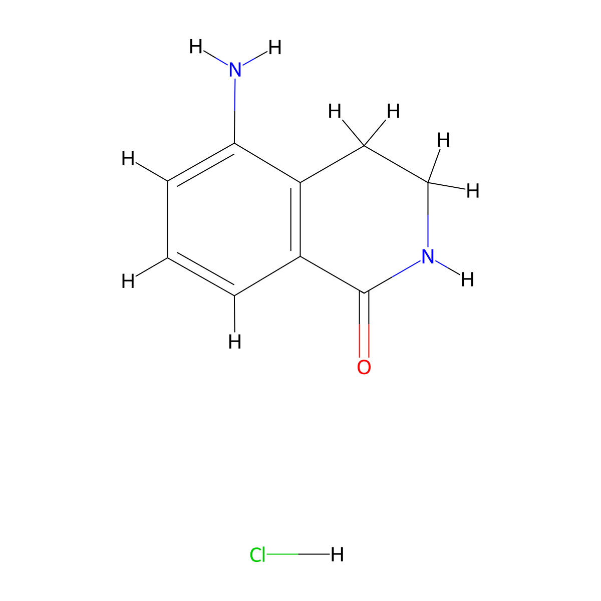 5-Amino-1,2,3,4-tetrahydroisoquinolin-1-one hydrochloride molecular structure, CAS 129075-52-1