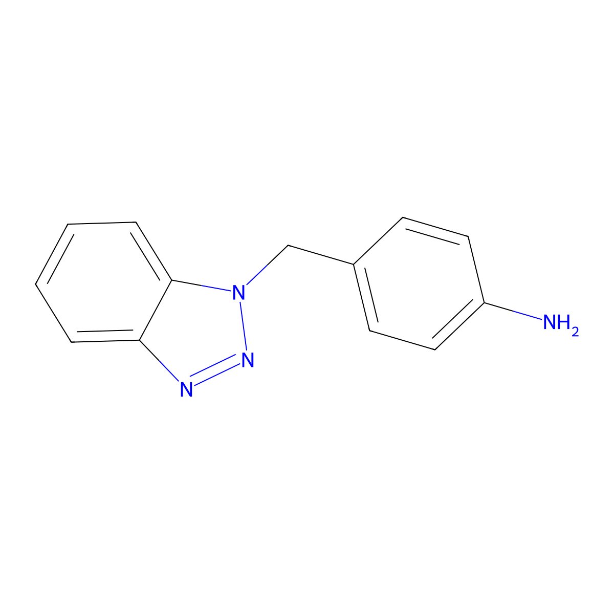 4-((1H-Benzo[d][1,2,3]triazol-1-yl)methyl)aniline molecular structure, CAS 129075-89-4