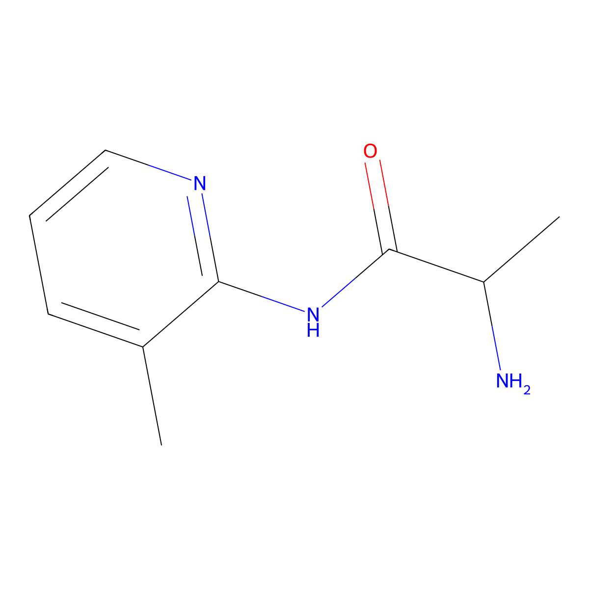 2-amino-N-(3-methylpyridin-2-yl)propanamide molecular structure, CAS 1290761-77-1