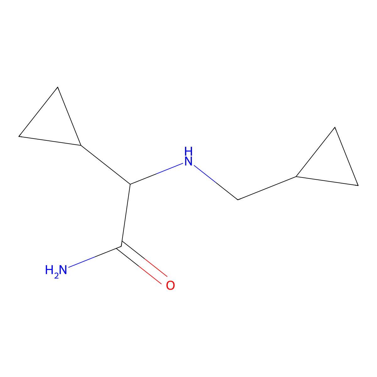 2-Cyclopropyl-2-[(cyclopropylmethyl)amino]acetamide molecular structure, CAS 1290764-16-7
