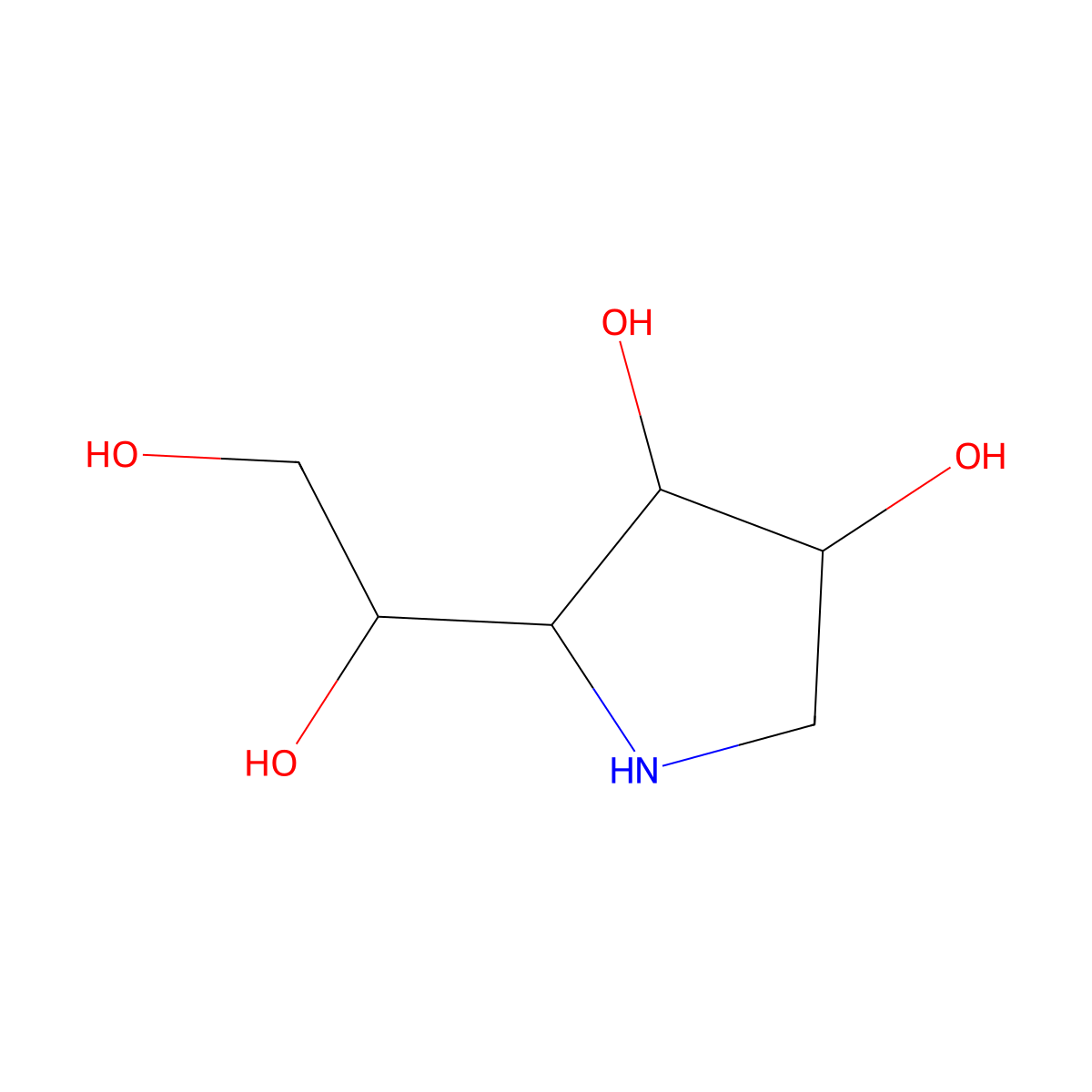 1,4-Dideoxy-1,4-iminohexitol molecular structure, CAS 129077-28-7