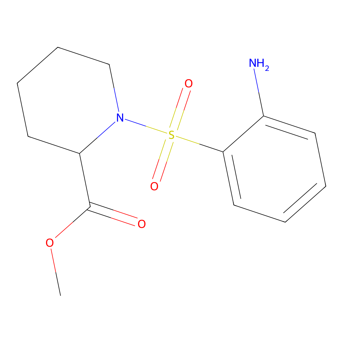 Methyl 1-[(2-aminophenyl)sulfonyl]piperidine-2-carboxylate molecular structure, CAS 1290784-19-8