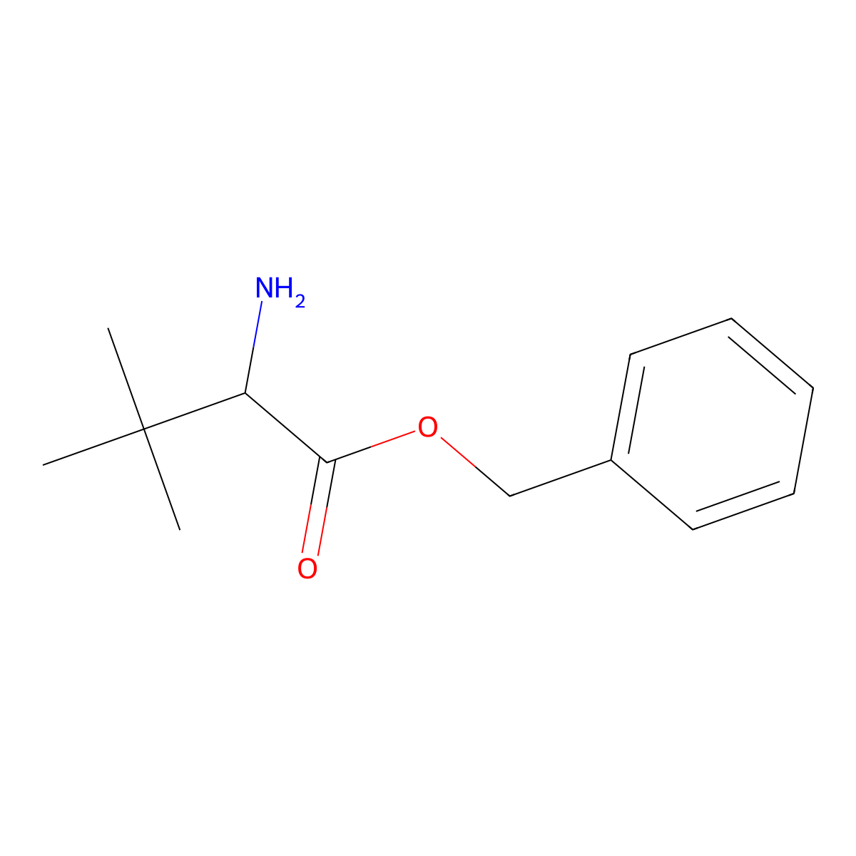 Benzyl 2-amino-3,3-dimethylbutanoate molecular structure, CAS 1290787-80-2