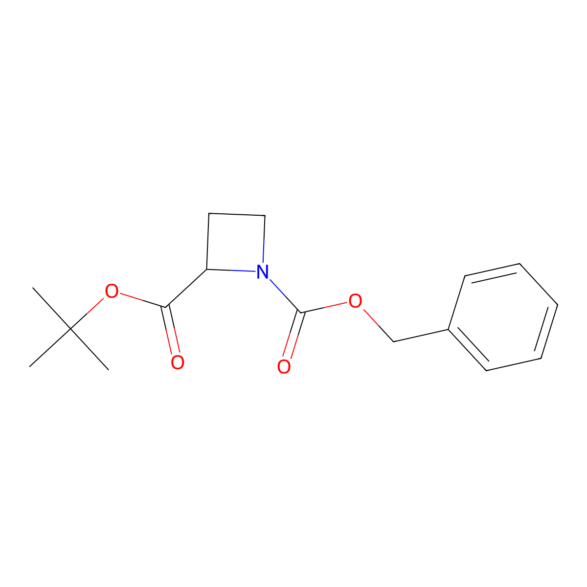 Tert-butyl 1-benzyloxycarbonylazetidine-2-carboxylate molecular structure, CAS 1290821-13-4