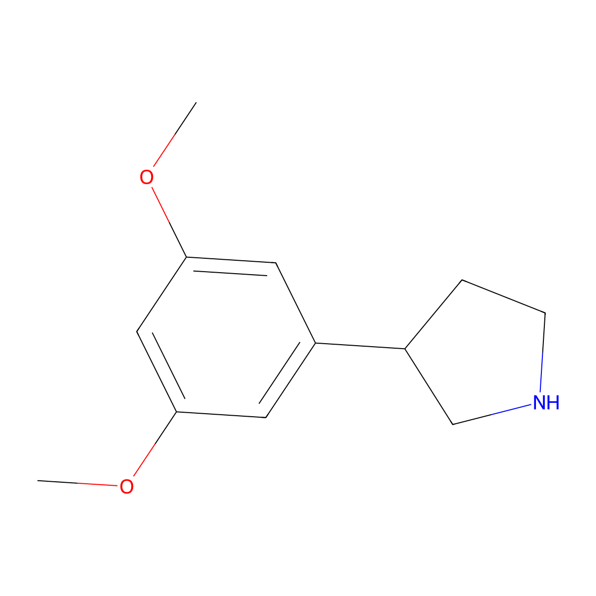 3-(3,5-Dimethoxyphenyl)pyrrolidine molecular structure, CAS 129084-50-0