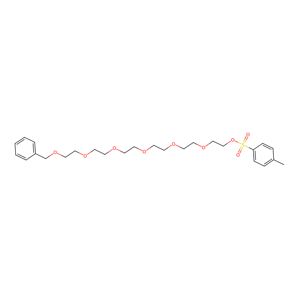 1-Phenyl-2,5,8,11,14,17-hexaoxanonadecan-19-YL 4-methylbenzenesulfonate molecular structure, CAS 129086-11-9