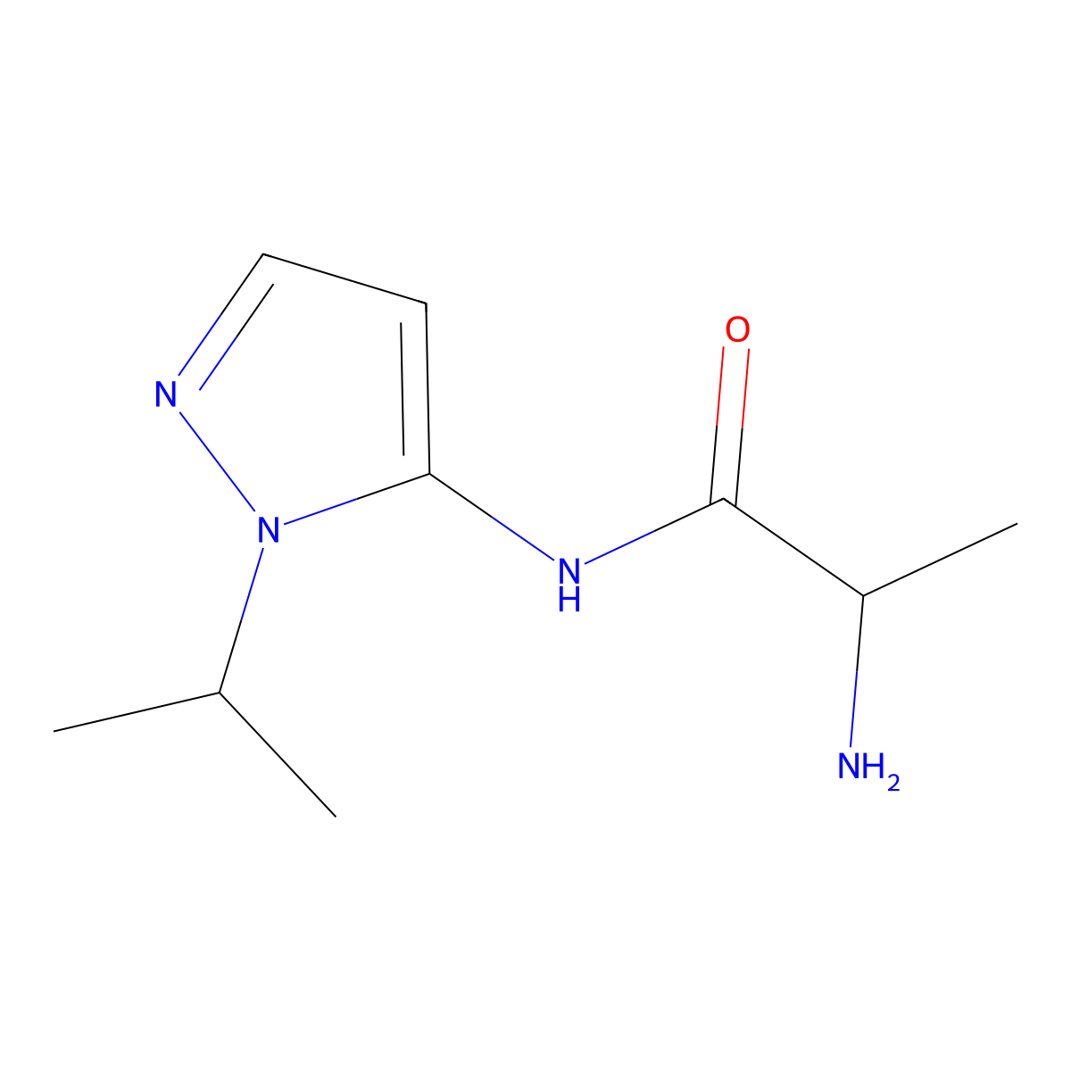 2-Amino-N-(1-isopropyl-1H-pyrazol-5-yl)propanamide molecular structure, CAS 1290861-76-5