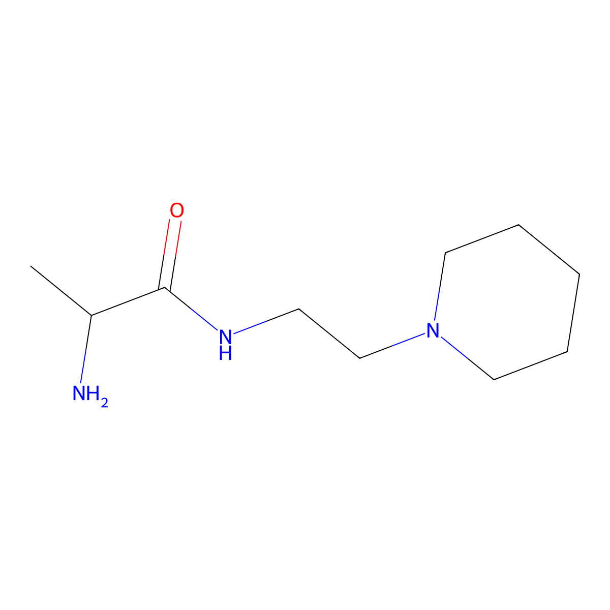 2-amino-N-[2-(piperidin-1-yl)ethyl]propanamide molecular structure, CAS 1290868-18-6