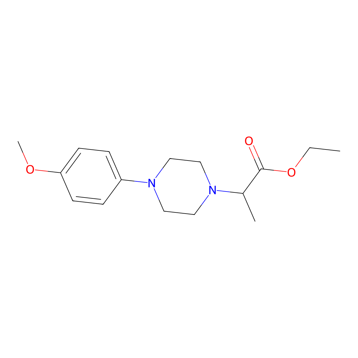 Ethyl 2-[4-(4-methoxyphenyl)piperazin-1-yl]propanoate molecular structure, CAS 1290895-57-6