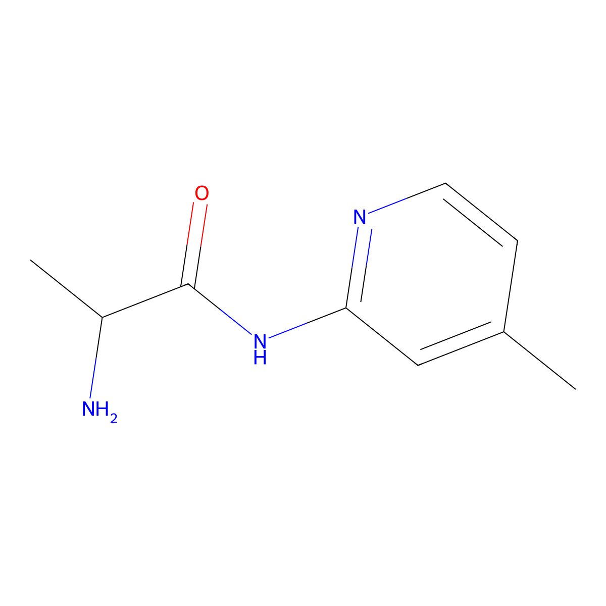 2-amino-N-(4-methylpyridin-2-yl)propanamide molecular structure, CAS 1290936-87-6
