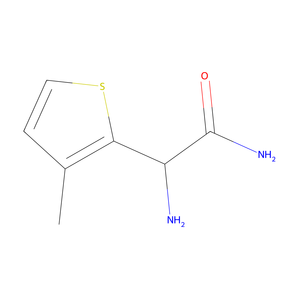 2-Amino-2-(3-methylthiophen-2-yl)acetamide molecular structure, CAS 1290952-36-1