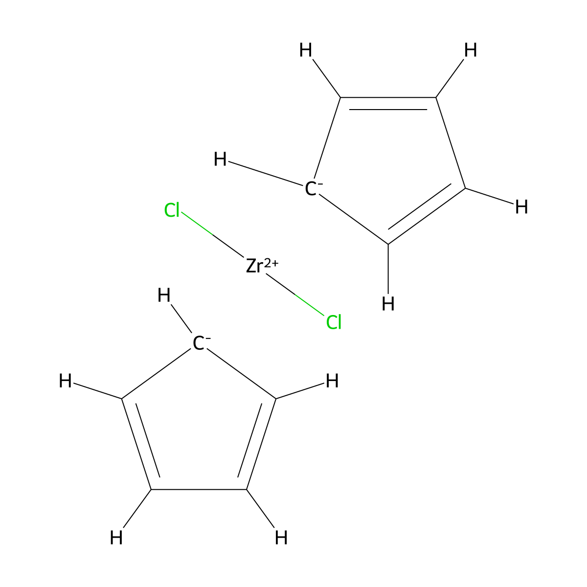 Bis(cyclopentadienyl)zirconium dichloride molecular structure, CAS 1291-32-3