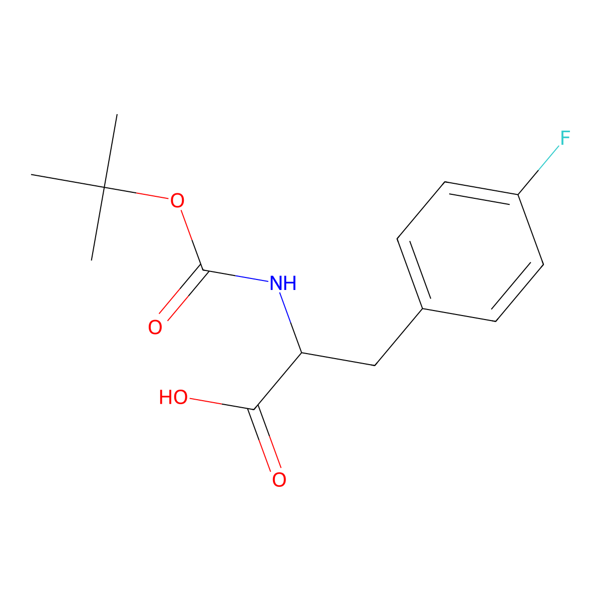 2-((tert-Butoxycarbonyl)amino)-3-(4-fluorophenyl)propanoic acid molecular structure, CAS 129101-25-3