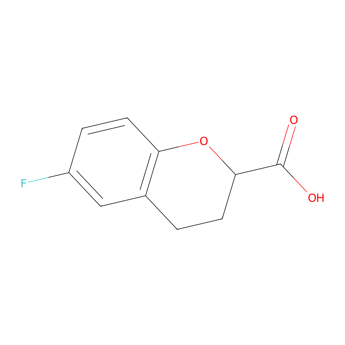 (2S)-6-fluoro-3,4-dihydro-2H-1-Benzopyran-2-carboxylic acid molecular structure, CAS 129101-36-6