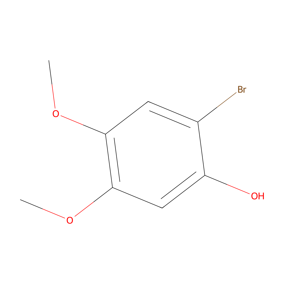2-Bromo-4,5-dimethoxyphenol molecular structure, CAS 129103-69-1