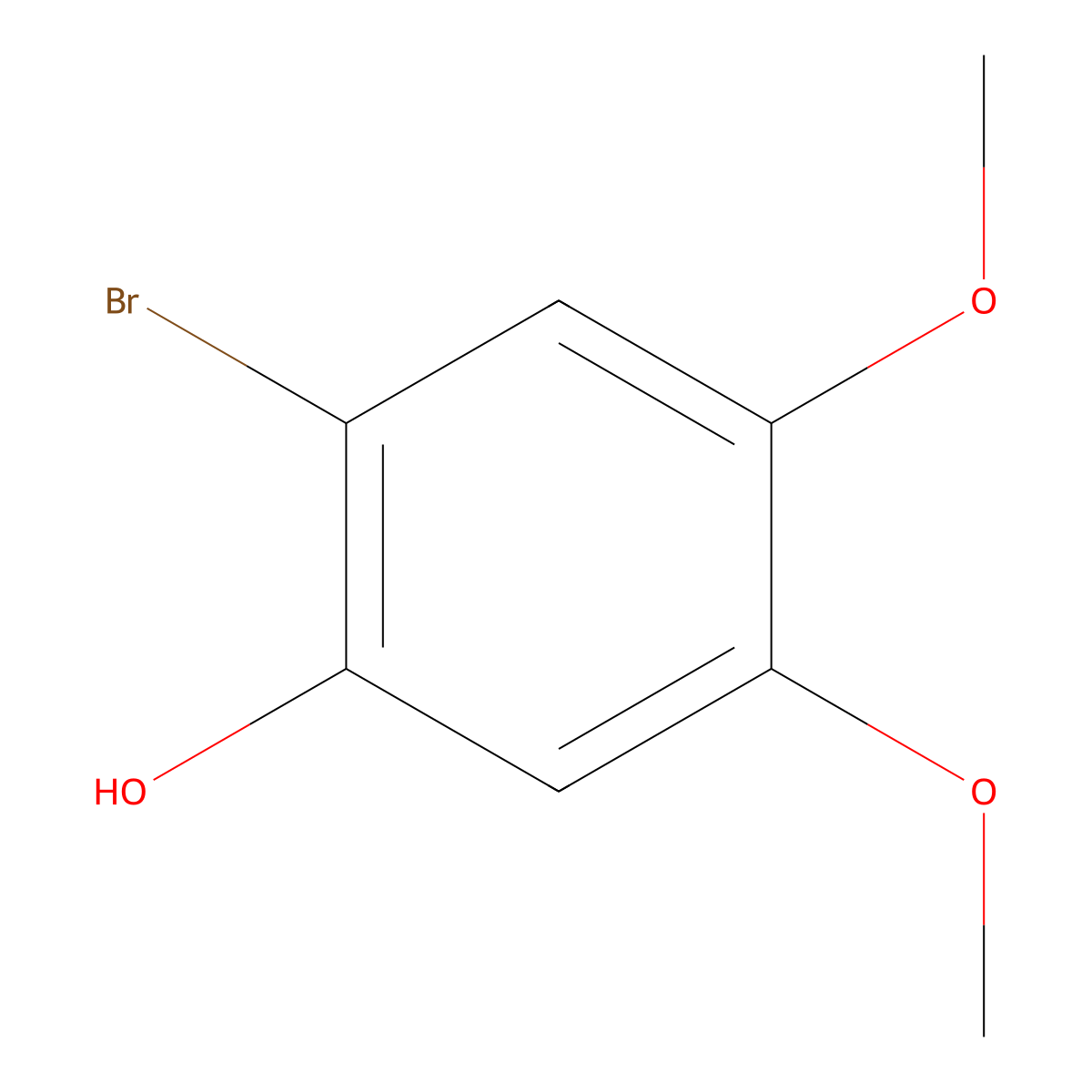 2-Bromo-4,5-dimethoxyphenol molecular structure, CAS 129103-69-1